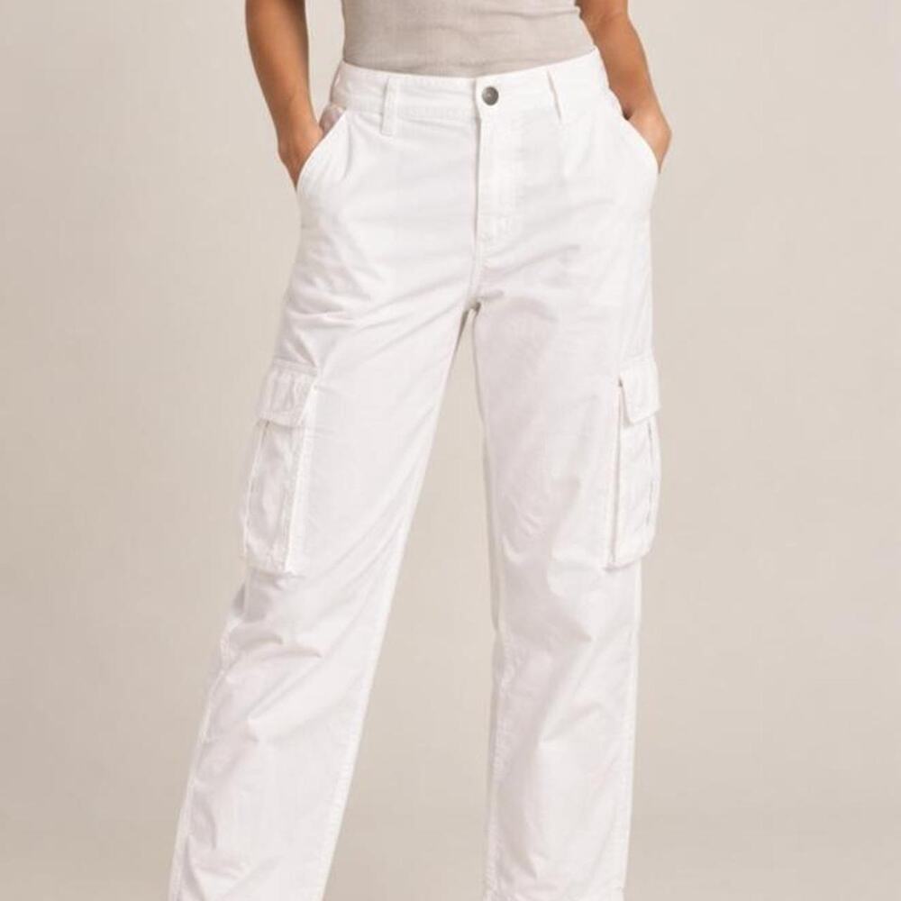 White cargo pants classic white